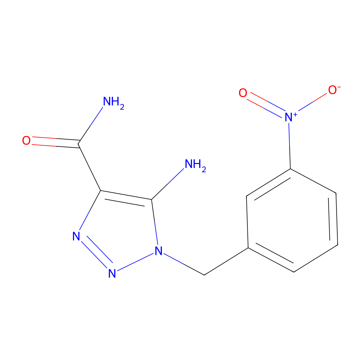 5-amino-1-(3-nitrobenzyl)-1H-1,2,3-triazole-4-carboxamide molecular structure, CAS 438574-56-2