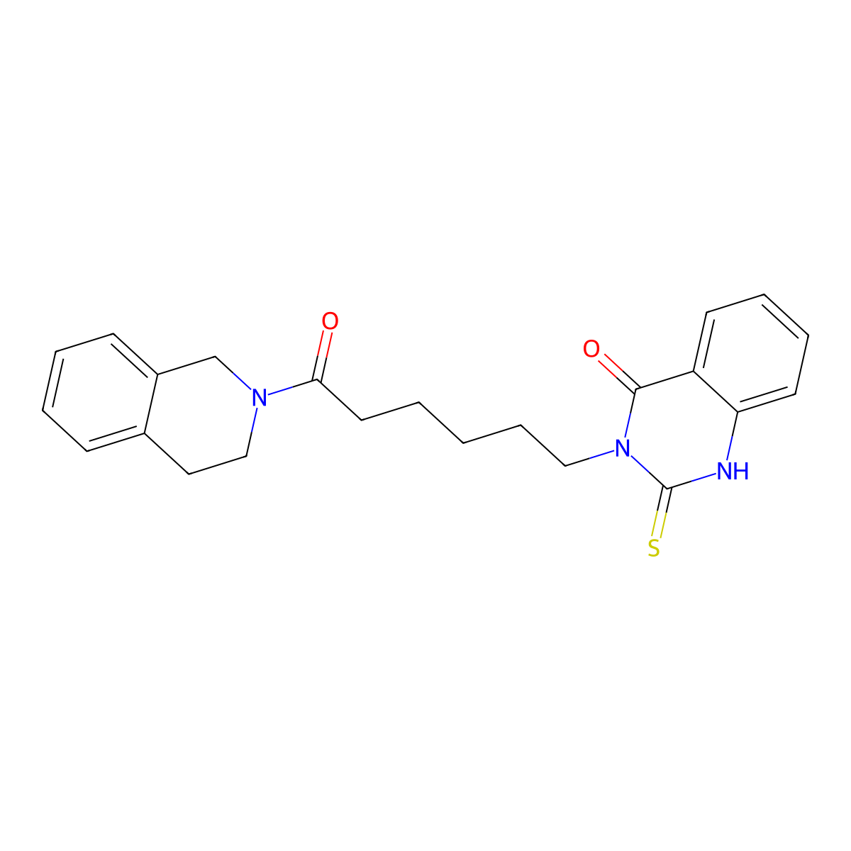3-[6-(3,4-dihydro-1H-isoquinolin-2-yl)-6-oxohexyl]-2-sulfanylidene-1H-quinazolin-4-one molecular structure, CAS 438574-72-2
