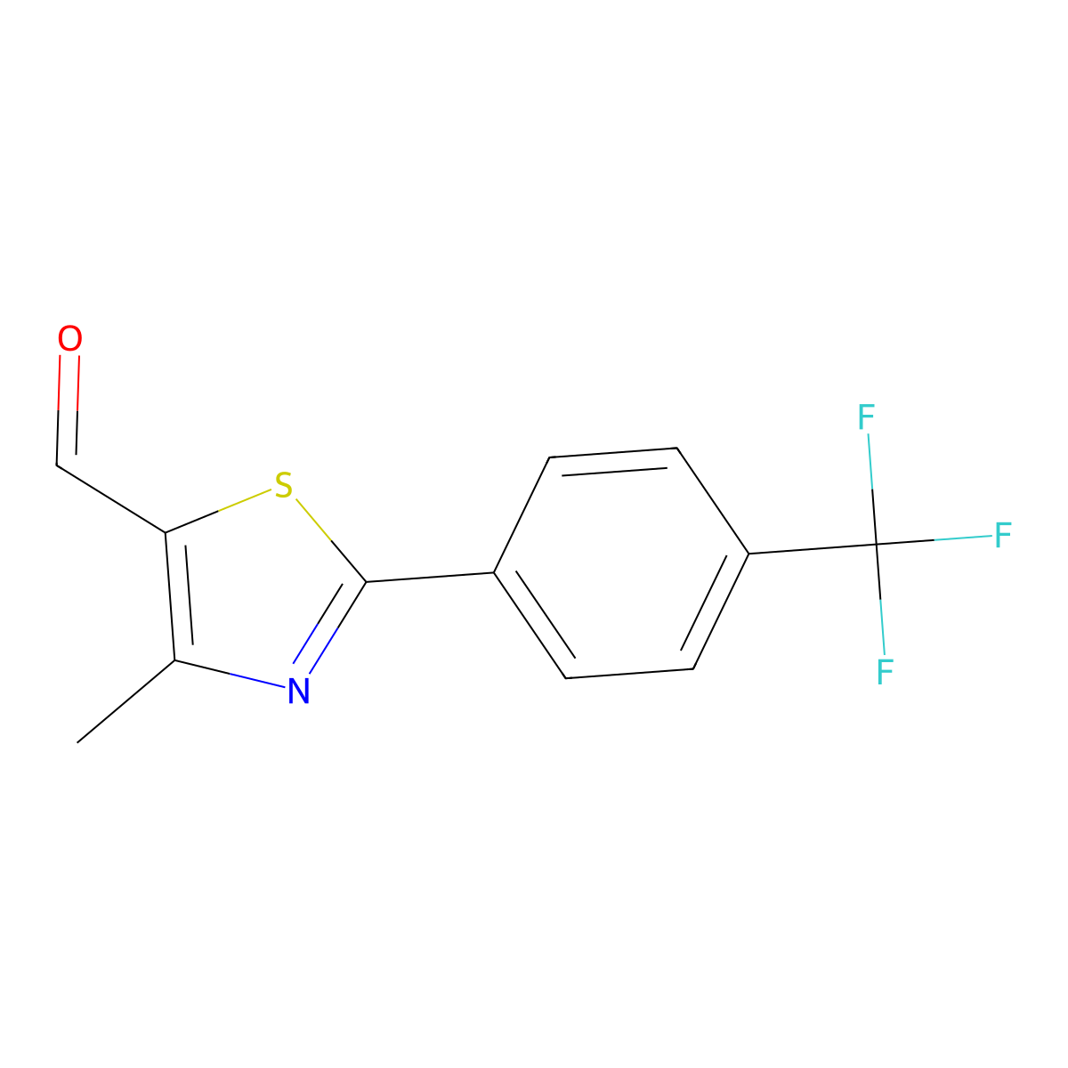 4-Methyl-2-[4-(trifluoromethyl)phenyl]-1,3-thiazole-5-carbaldehyde molecular structure, CAS 438577-61-8
