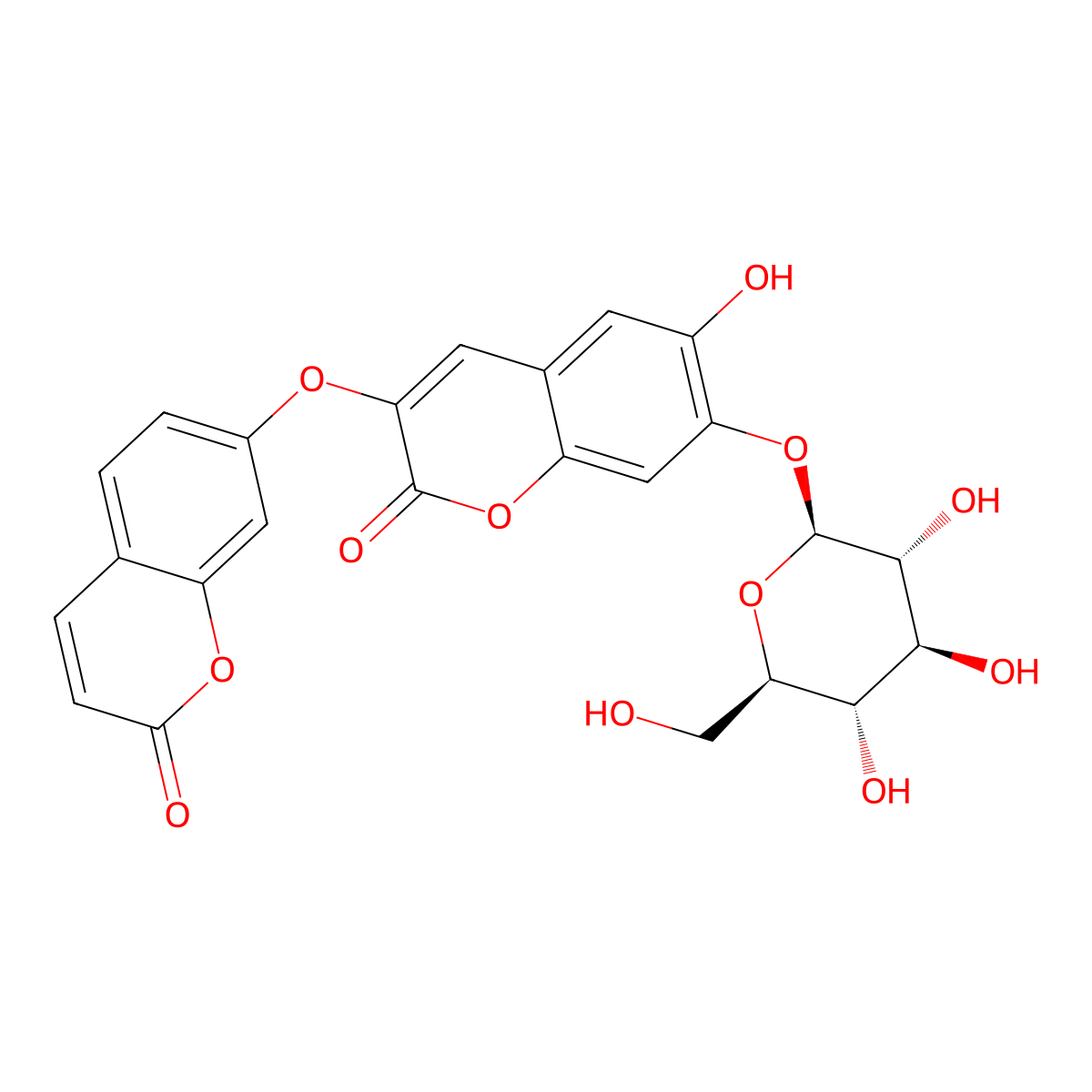 demethyldaphnoretin-7-O-glucoside molecular structure, CAS 438578-91-7