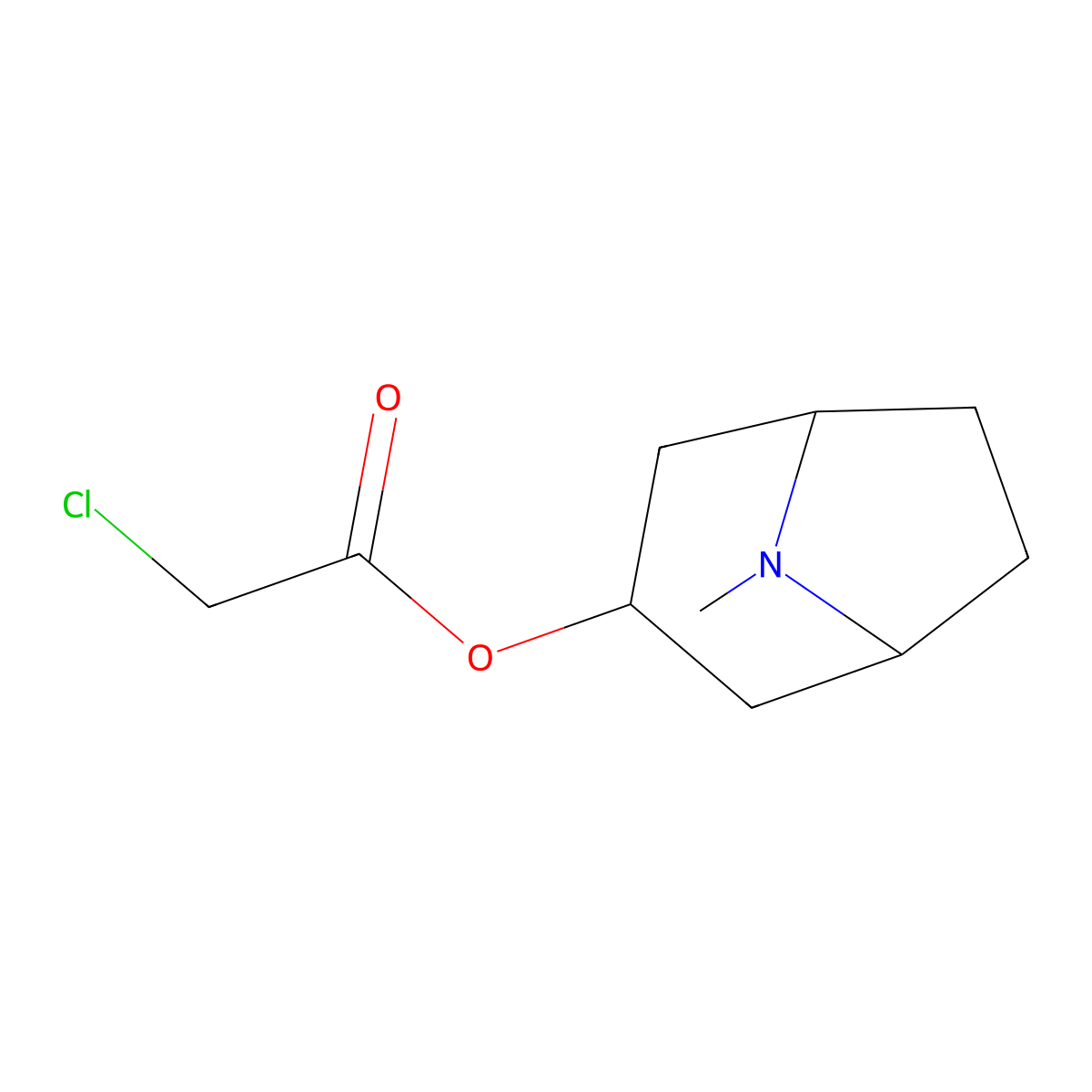 Chloro-acetic acid 8-methyl-8-aza-bicyclo[3.2.1]oct-3-yl ester molecular structure, CAS 438581-53-4