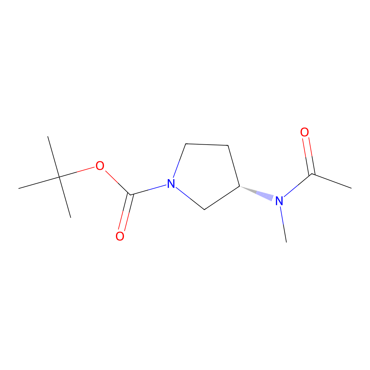 (S)-tert-Butyl 3-(N-methylacetamido)pyrrolidine-1-carboxylate molecular structure, CAS 438585-60-5
