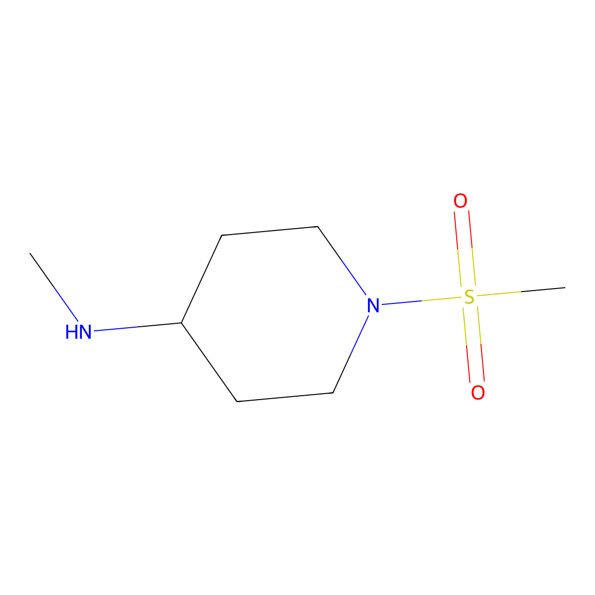 N-Methyl-1-(methylsulfonyl)-4-piperidinamine molecular structure, CAS 438585-61-6