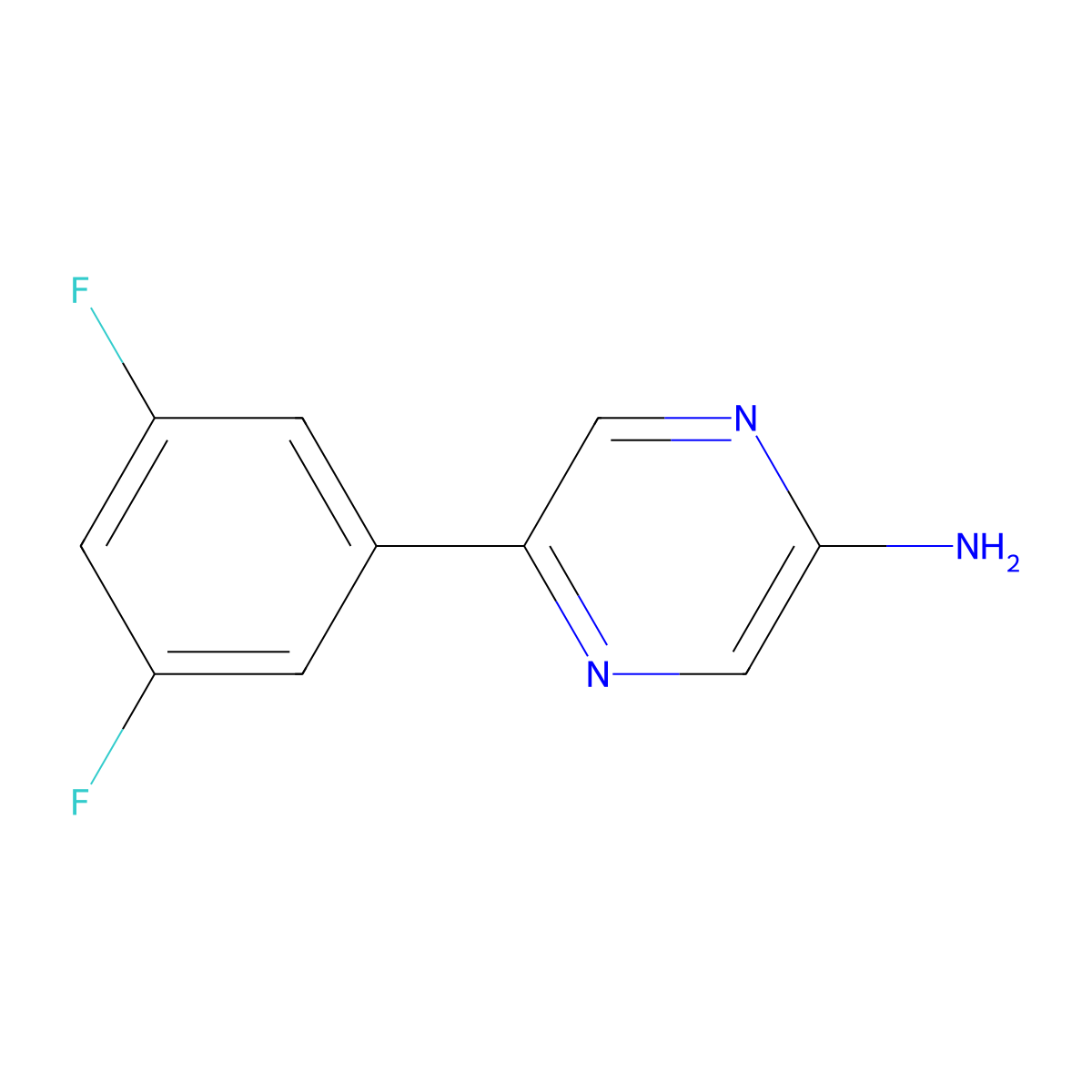 5-(3,5-Difluorophenyl)pyrazin-2-amine molecular structure, CAS 438585-80-9