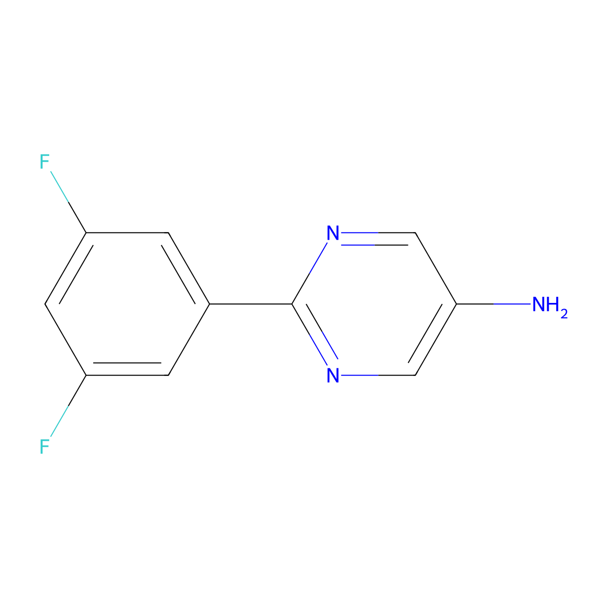 2-(3,5-Difluorophenyl)pyrimidin-5-amine molecular structure, CAS 438585-92-3