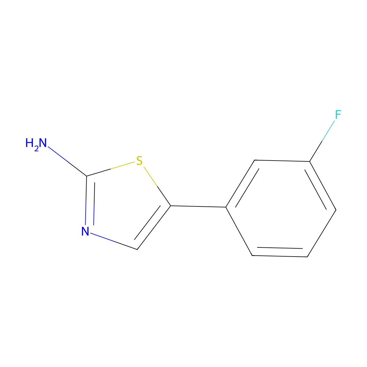 5-(3-Fluorophenyl)-1,3-thiazol-2-amine molecular structure, CAS 438585-95-6