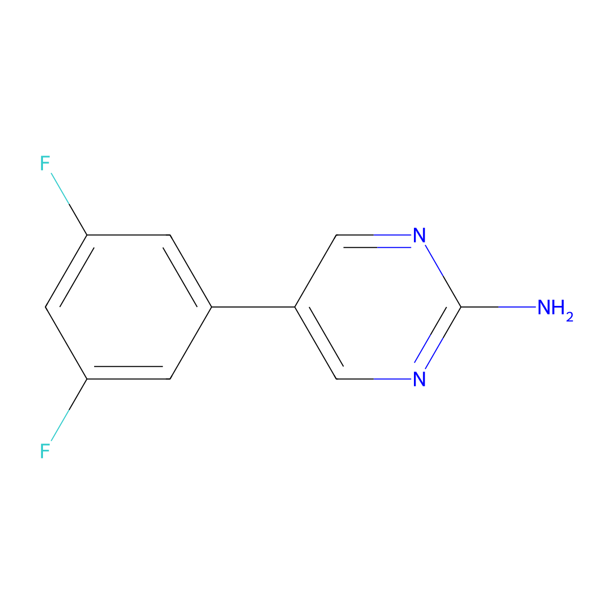 5-(3,5-Difluoro-phenyl)-pyrimidin-2-ylamine molecular structure, CAS 438586-02-8
