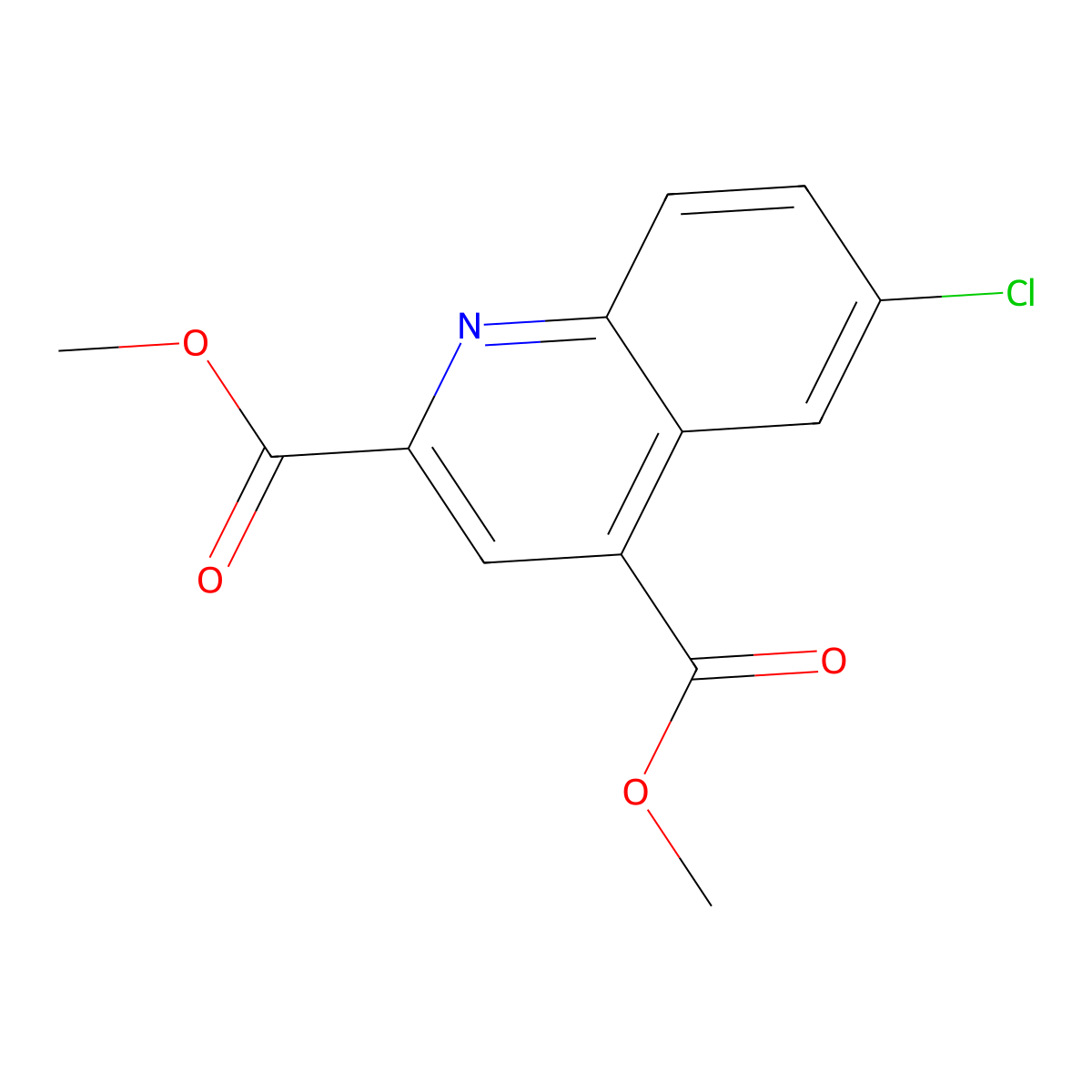 Dimethyl 6-chloroquinoline-2,4-dicarboxylate molecular structure, CAS 438590-44-4