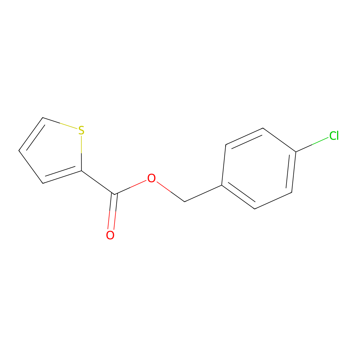 4-Chlorobenzyl 2-thiophenecarboxylate molecular structure, CAS 438593-40-9