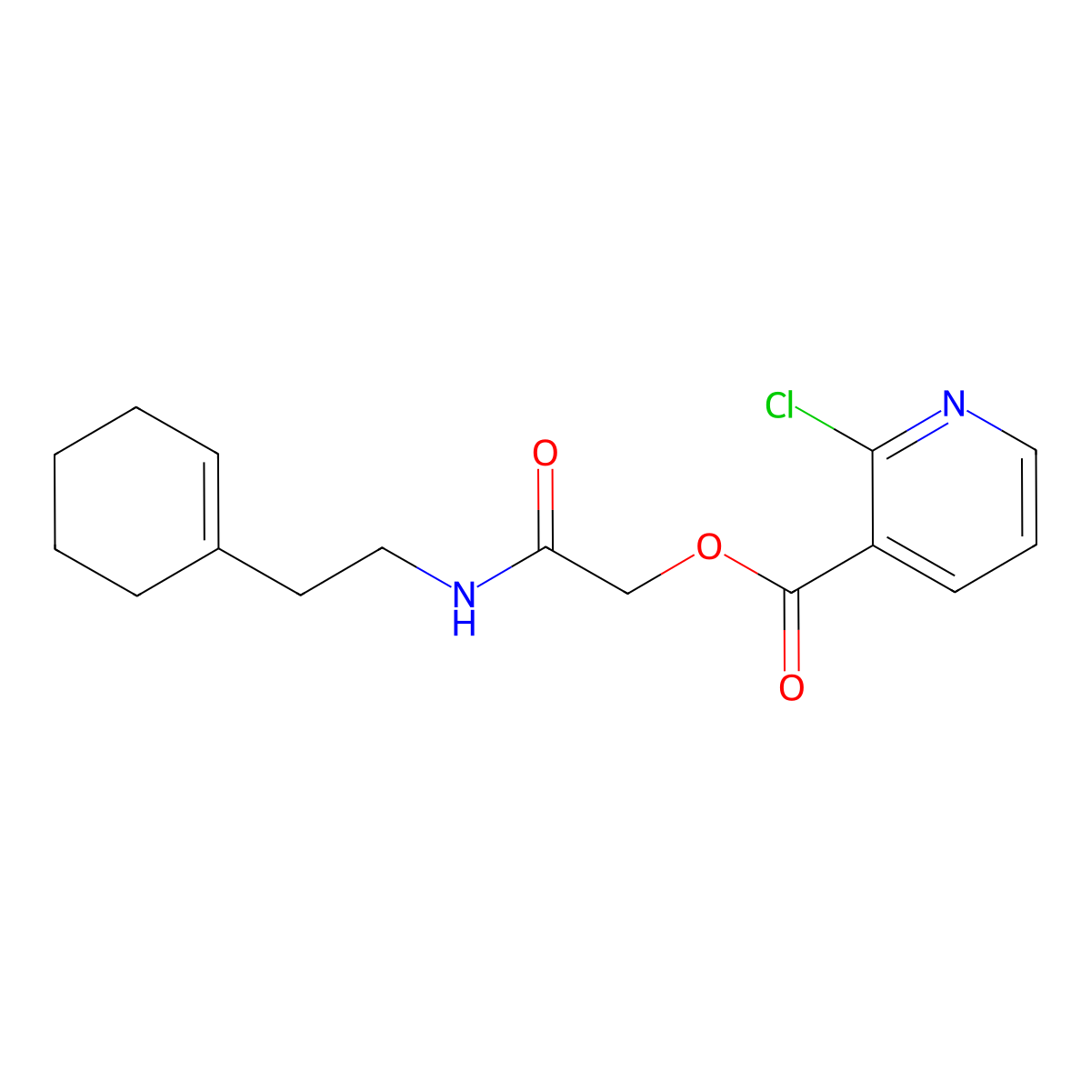{[2-(Cyclohex-1-en-1-yl)ethyl]carbamoyl}methyl 2-chloropyridine-3-carboxylate molecular structure, CAS 438595-65-4