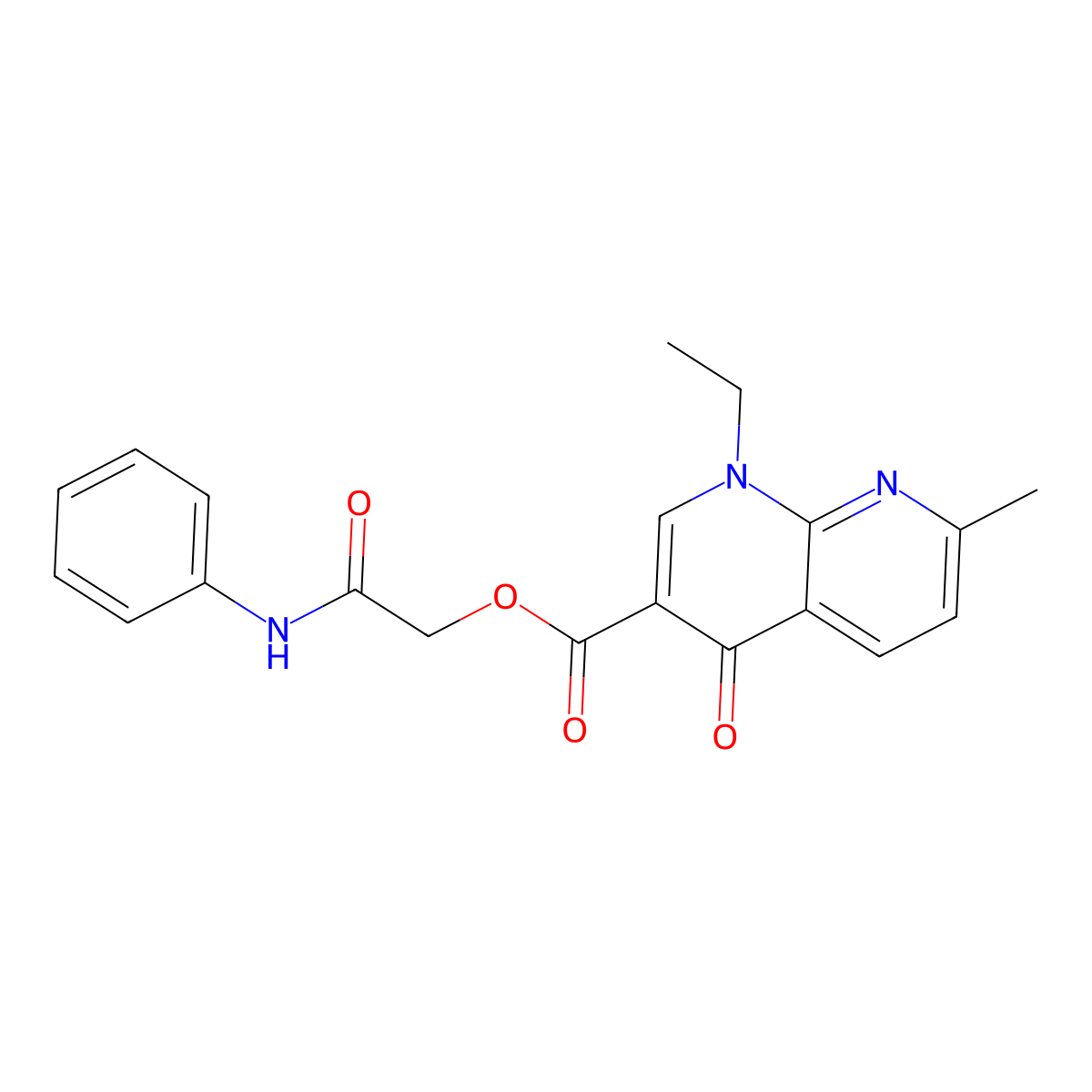 2-Oxo-2-(phenylamino)ethyl 1-ethyl-7-methyl-4-oxo-1,4-dihydro-1,8-naphthyridine-3-carboxylate molecular structure, CAS 438597-14-9