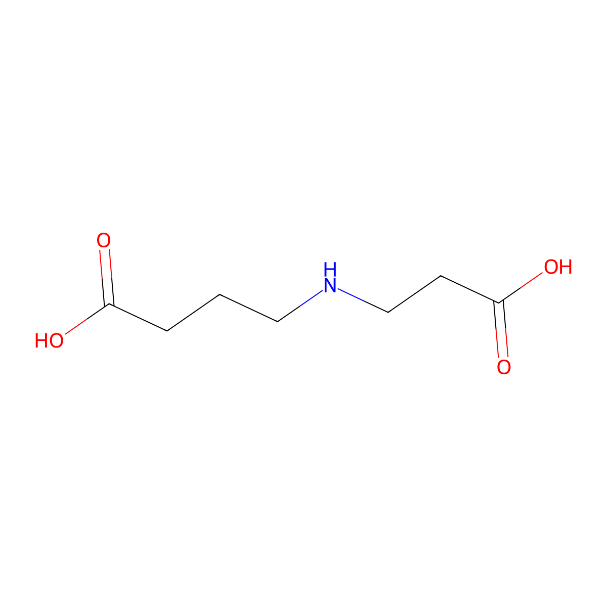 4-((2-Carboxyethyl)amino)butanoic acid molecular structure, CAS 4386-03-2