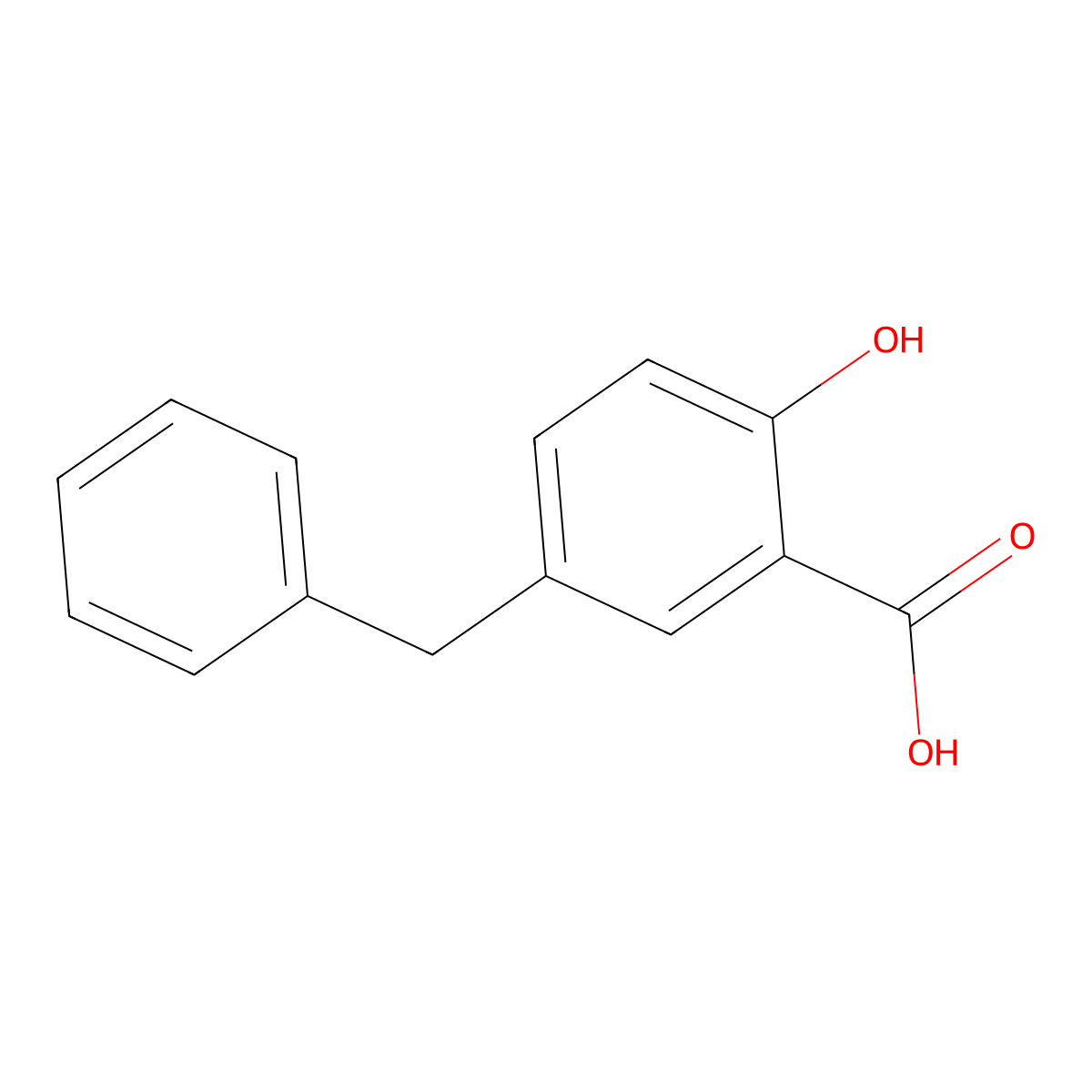 5-Benzyl-2-hydroxybenzoic acid molecular structure, CAS 4386-41-8