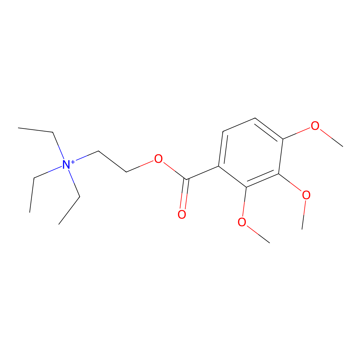 Triethyl(2-hydroxyethyl)ammonium 3,4,5-trimethoxybenzoate molecular structure, CAS 4386-76-9