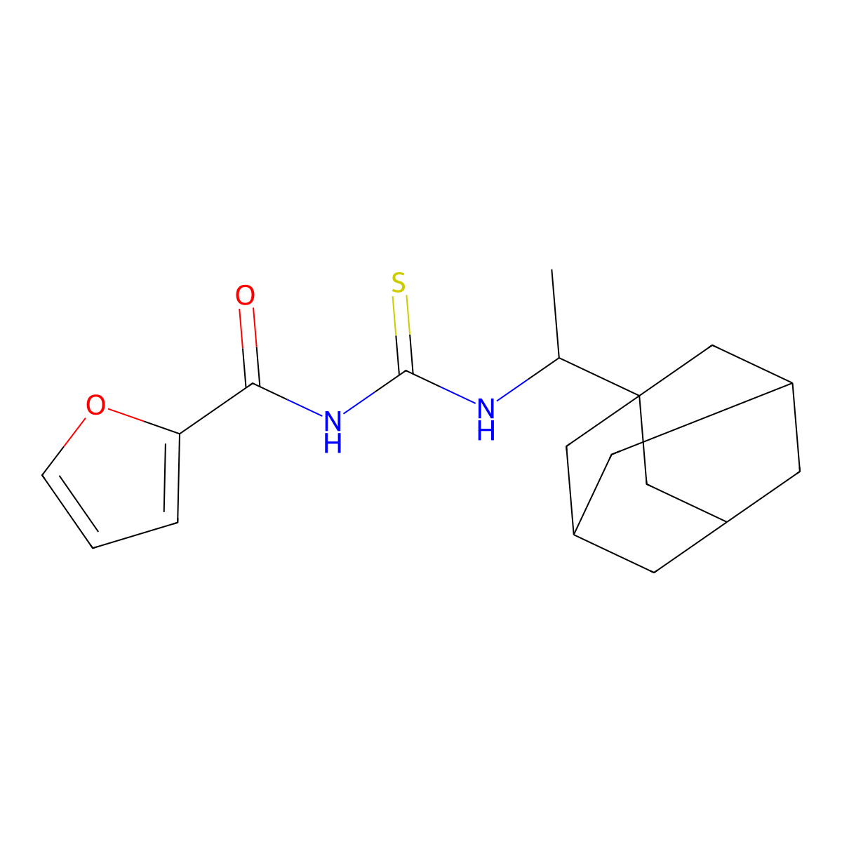 N-[1-(1-adamantyl)ethylcarbamothioyl]furan-2-carboxamide molecular structure, CAS 438604-80-9