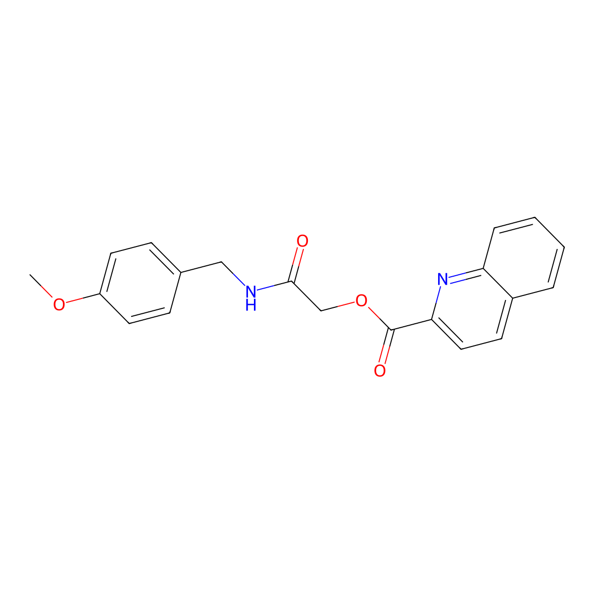 [2-[(4-Methoxyphenyl)methylamino]-2-oxoethyl] quinoline-2-carboxylate molecular structure, CAS 438605-52-8