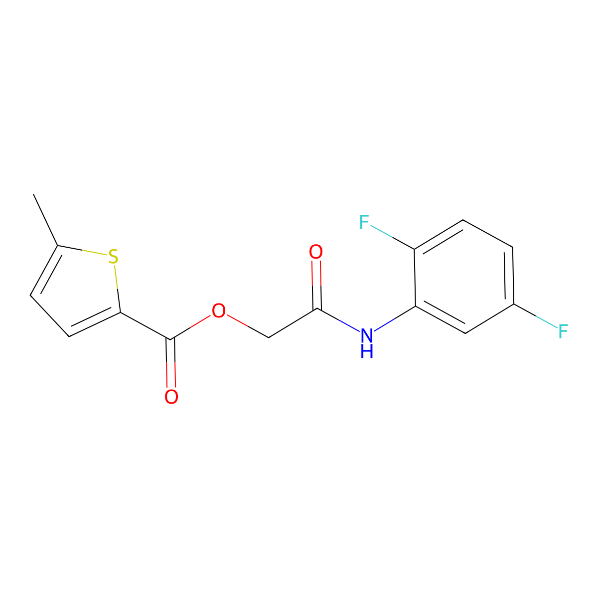 [(2,5-Difluorophenyl)carbamoyl]methyl 5-methylthiophene-2-carboxylate molecular structure, CAS 438606-35-0