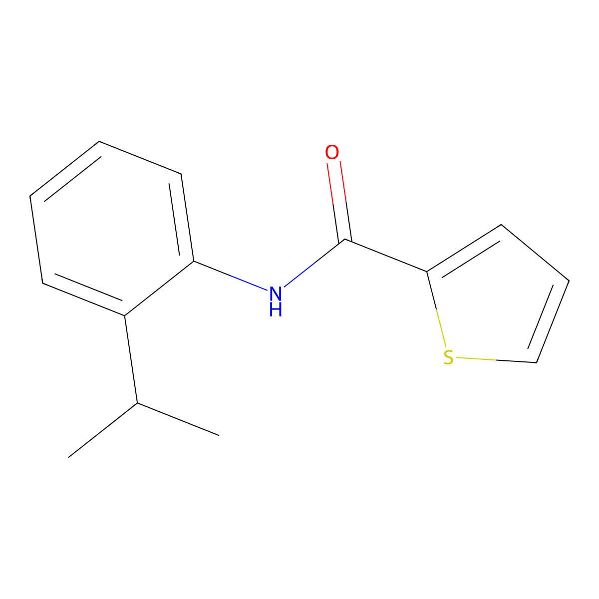 N-(2-propan-2-ylphenyl)thiophene-2-carboxamide molecular structure, CAS 438607-22-8