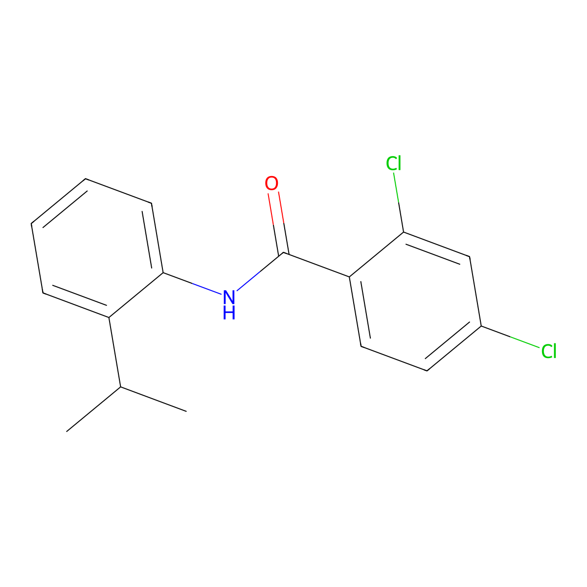 2,4-dichloro-N-(2-isopropylphenyl)benzamide molecular structure, CAS 438607-86-4