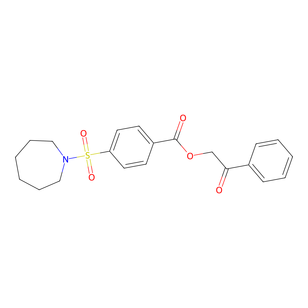 2-Oxo-2-phenylethyl 4-(azepane-1-sulfonyl)benzoate molecular structure, CAS 438608-02-7