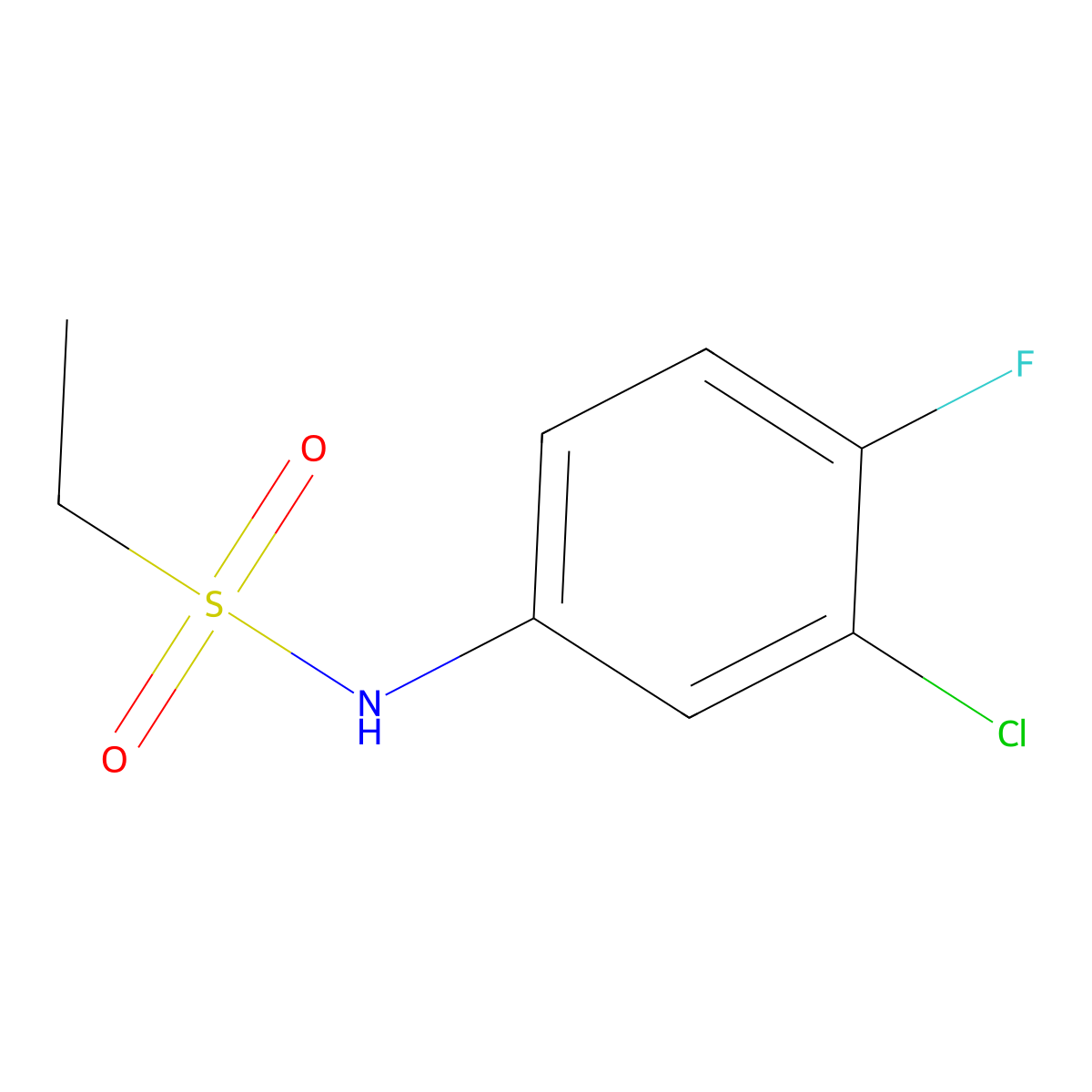 N-(3-chloro-4-fluorophenyl)ethanesulfonamide molecular structure, CAS 438608-08-3