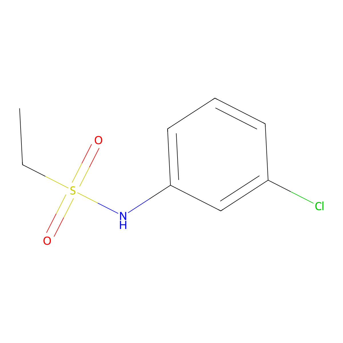 N-(3-chlorophenyl)ethanesulfonamide molecular structure, CAS 438610-20-9