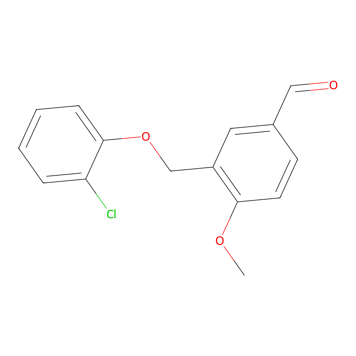 3-[(2-Chlorophenoxy)methyl]-4-methoxybenzaldehyde molecular structure, CAS 438611-17-7