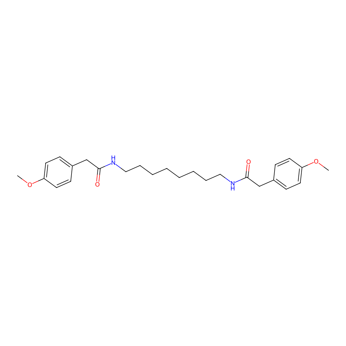 2-(4-methoxyphenyl)-N-(8-{[(4-methoxyphenyl)acetyl]amino}octyl)acetamide molecular structure, CAS 438611-50-8