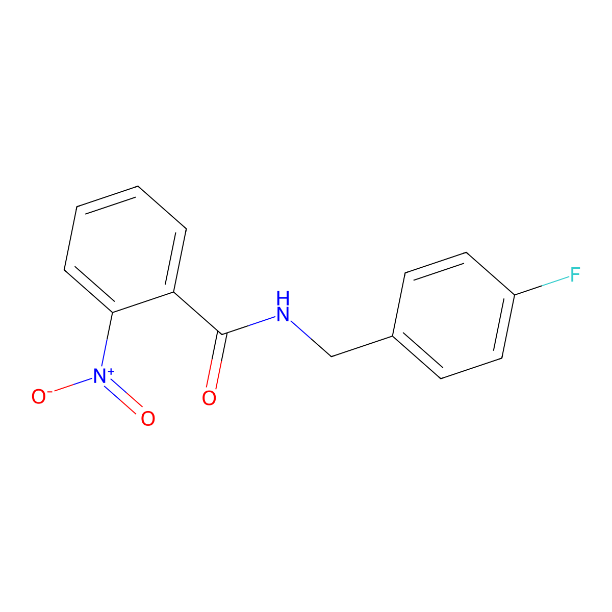 N-(4-fluorobenzyl)-2-nitrobenzamide molecular structure, CAS 438611-71-3