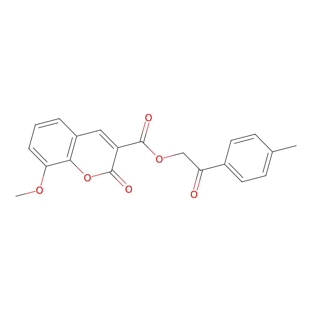 2-(4-methylphenyl)-2-oxoethyl 8-methoxy-2-oxo-2H-chromene-3-carboxylate molecular structure, CAS 438612-16-9