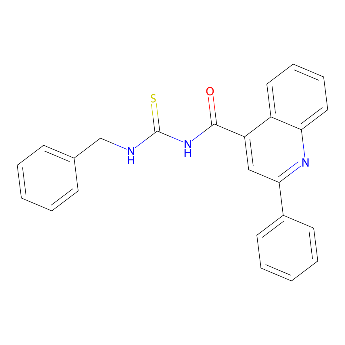 N-(benzylcarbamothioyl)-2-phenylquinoline-4-carboxamide molecular structure, CAS 438613-05-9