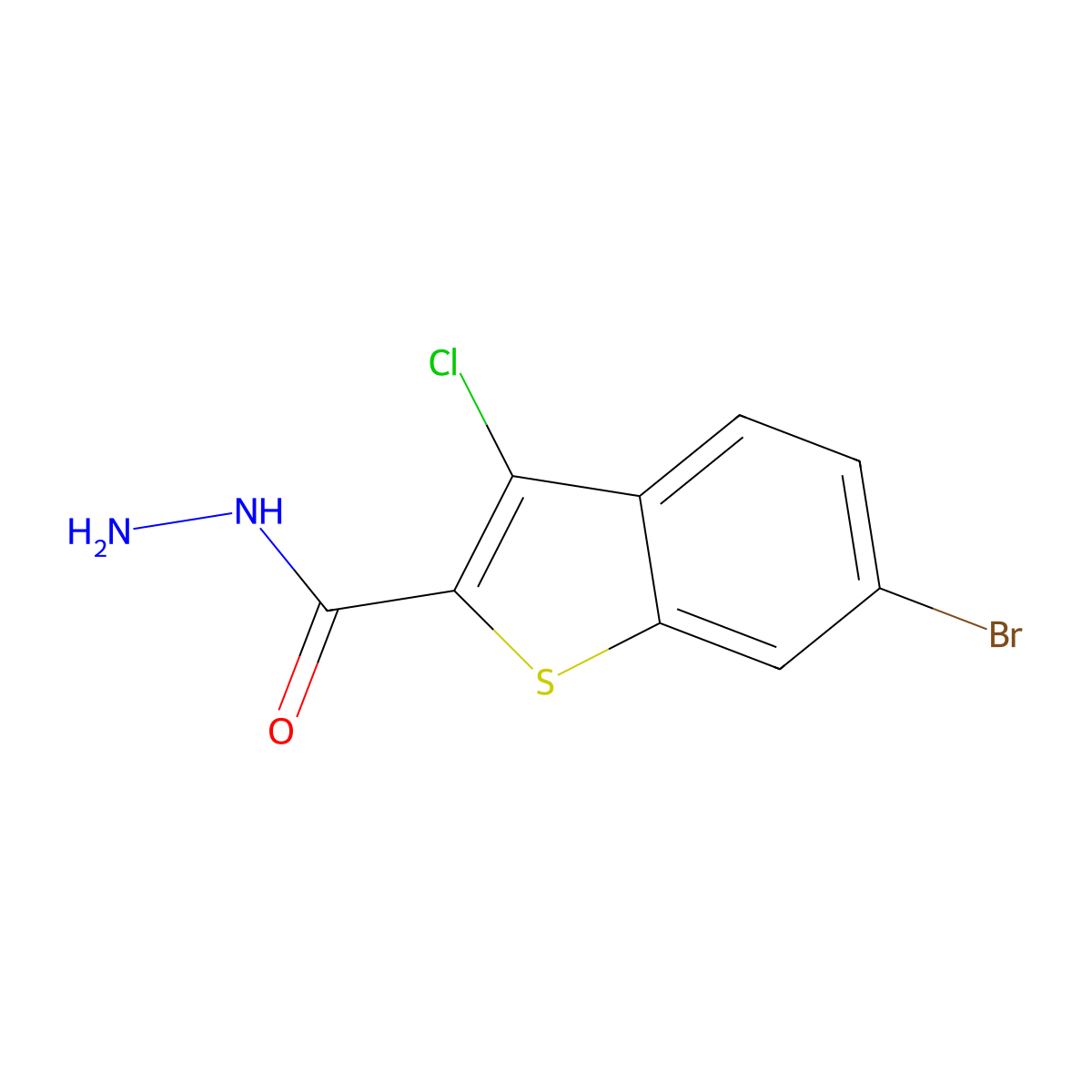6-Bromo-3-chlorobenzo[b]thiophene-2-carbohydrazide molecular structure, CAS 438613-25-3