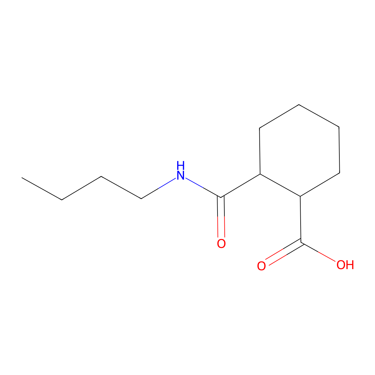 2-((Butylamino)carbonyl)cyclohexanecarboxylic acid molecular structure, CAS 438613-40-2