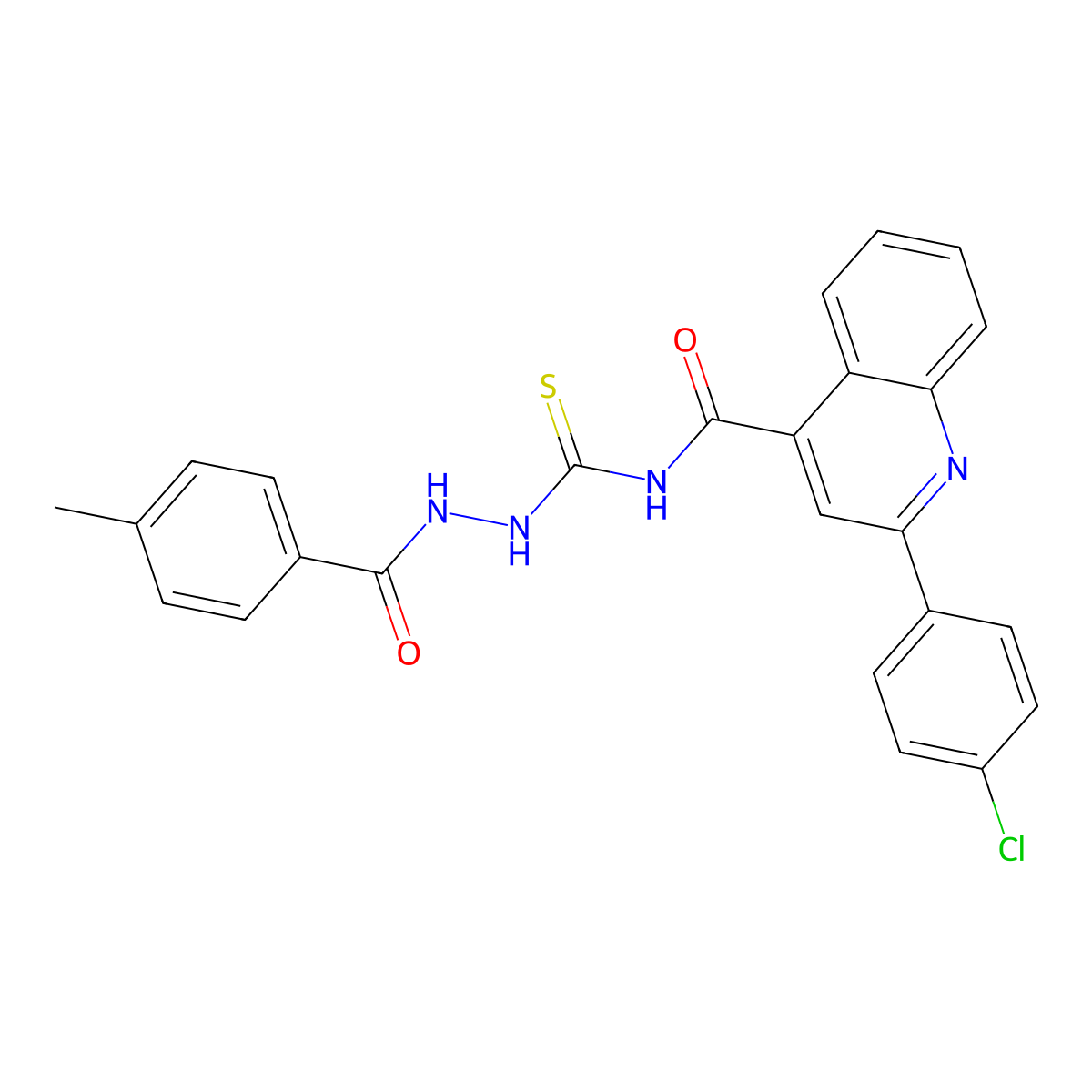 2-(4-chlorophenyl)-N-[[(4-methylbenzoyl)amino]carbamothioyl]quinoline-4-carboxamide molecular structure, CAS 438613-52-6