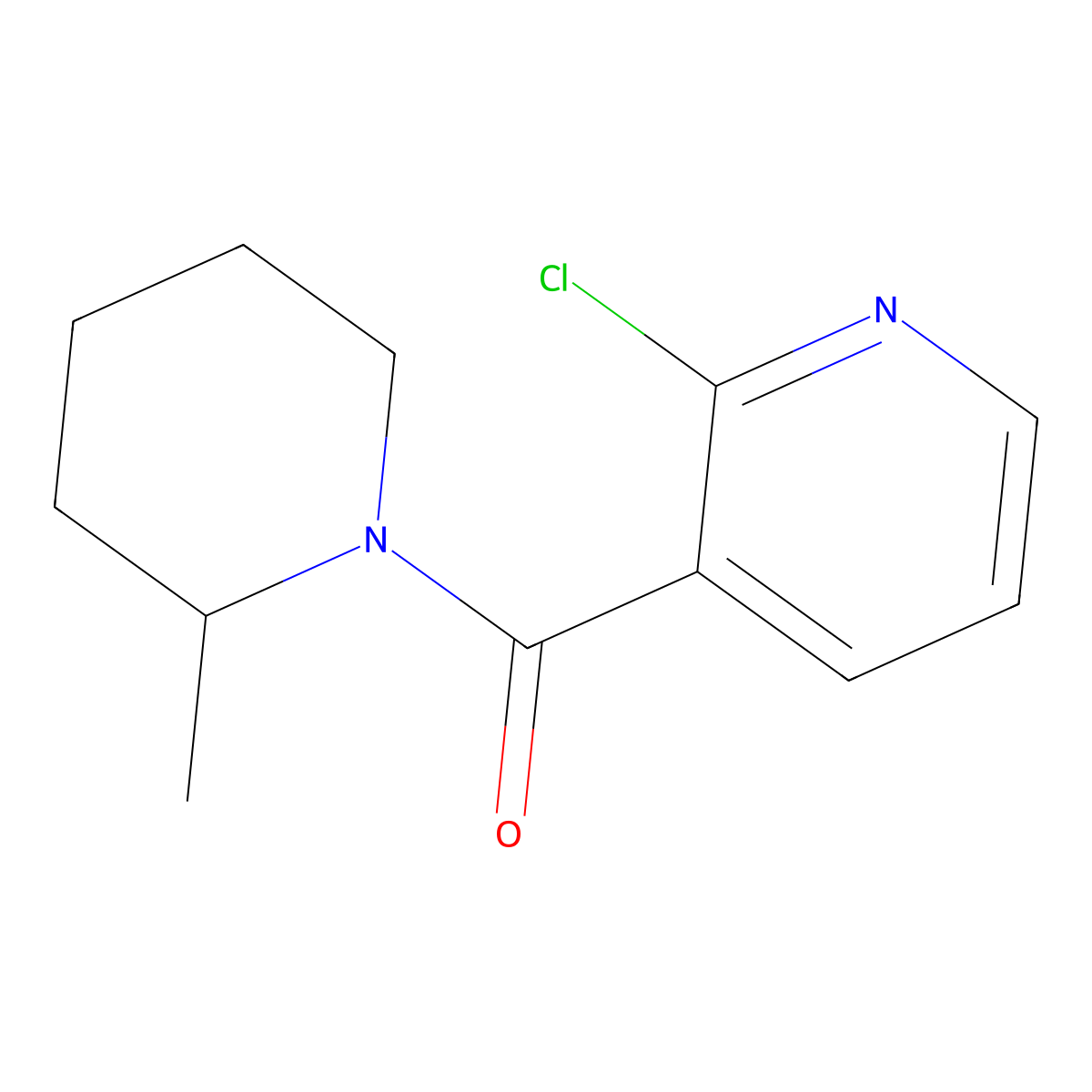 (2-Chloro-3-pyridinyl)(2-methyl-1-piperidinyl)-methanone molecular structure, CAS 438613-81-1