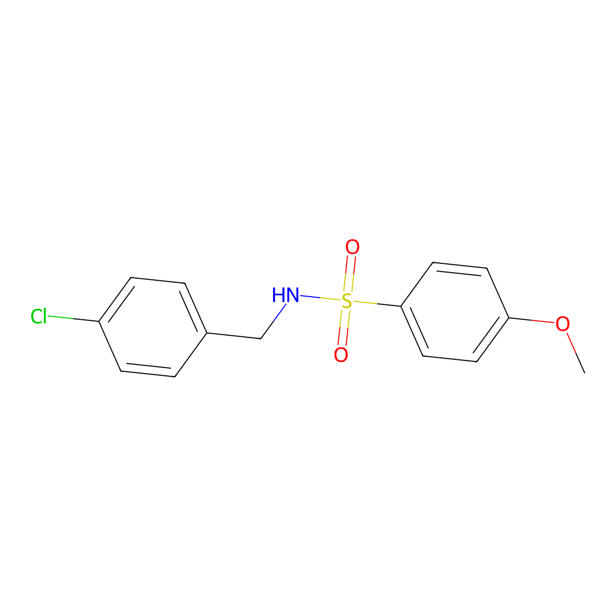 N-(4-chlorobenzyl)-4-methoxybenzenesulfonamide molecular structure, CAS 438614-01-8