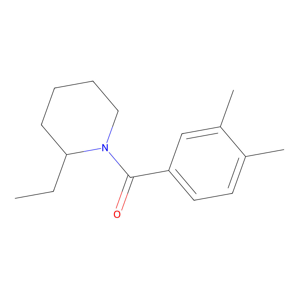 (3,4-Dimethylphenyl)-(2-ethylpiperidin-1-yl)methanone molecular structure, CAS 438614-38-1