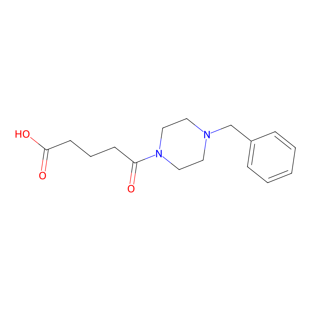 5-(4-Benzylpiperazin-1-yl)-5-oxopentanoic acid molecular structure, CAS 438614-46-1