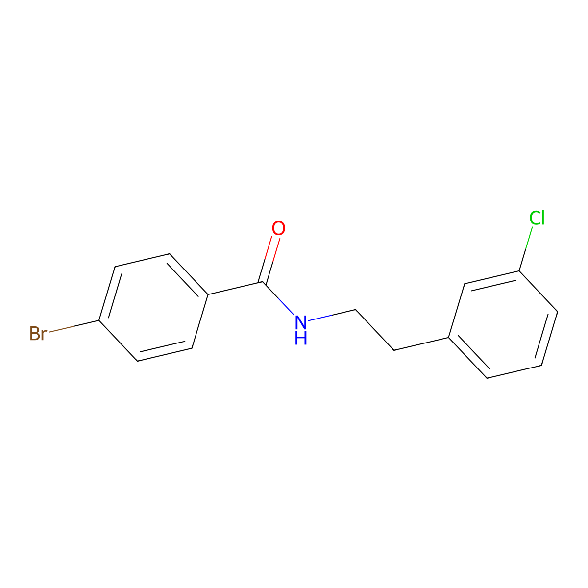 4-bromo-N-[2-(3-chlorophenyl)ethyl]benzamide molecular structure, CAS 438614-62-1