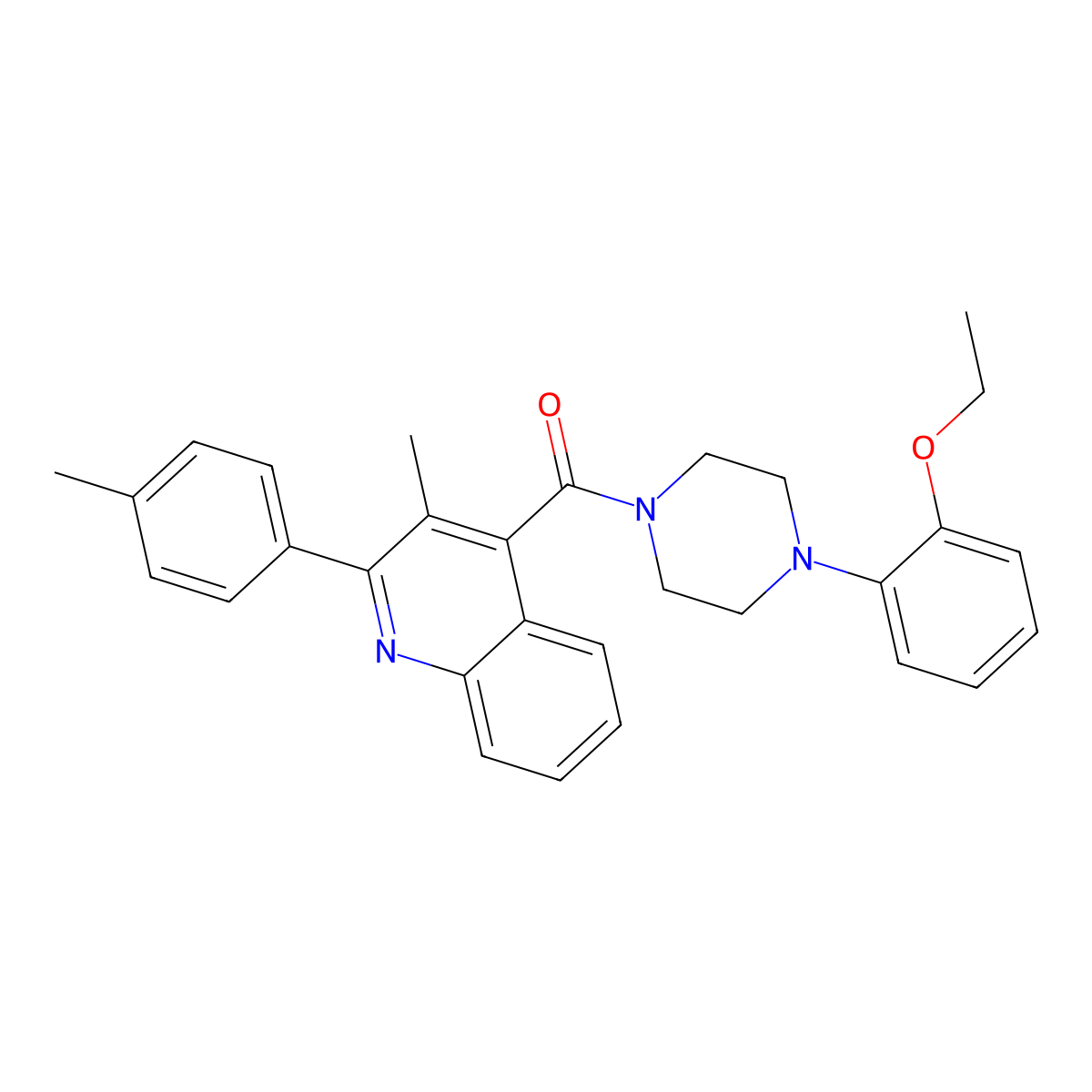 [4-(2-Ethoxyphenyl)piperazin-1-yl]-[3-methyl-2-(4-methylphenyl)quinolin-4-yl]methanone molecular structure, CAS 438614-81-4