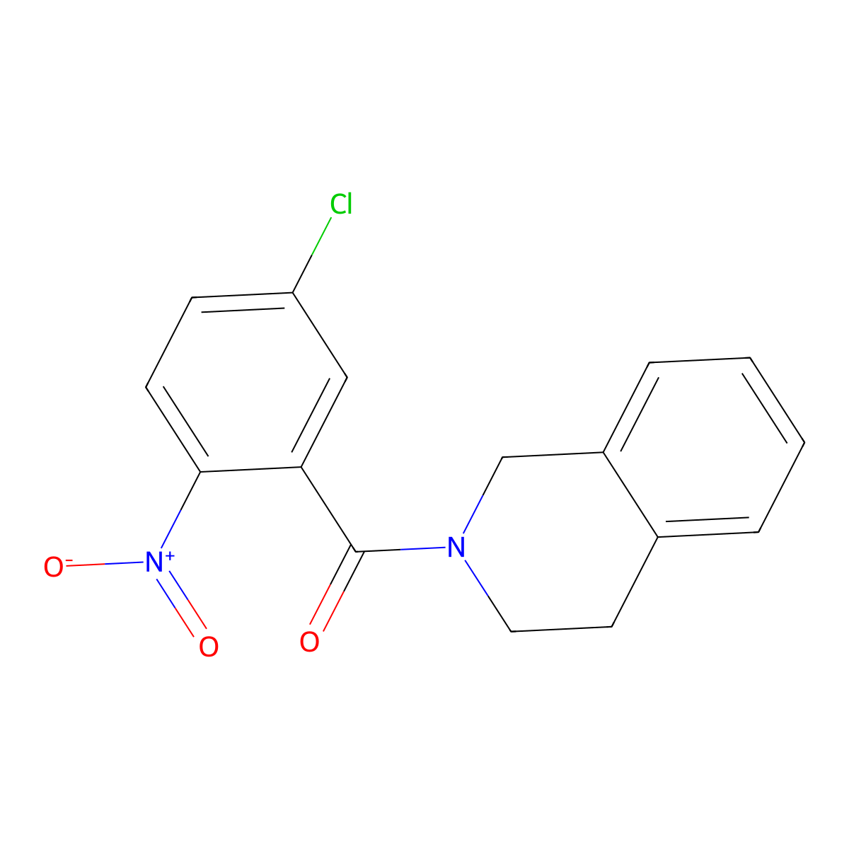 (5-chloro-2-nitrophenyl)-(3,4-dihydro-1H-isoquinolin-2-yl)methanone molecular structure, CAS 438614-96-1