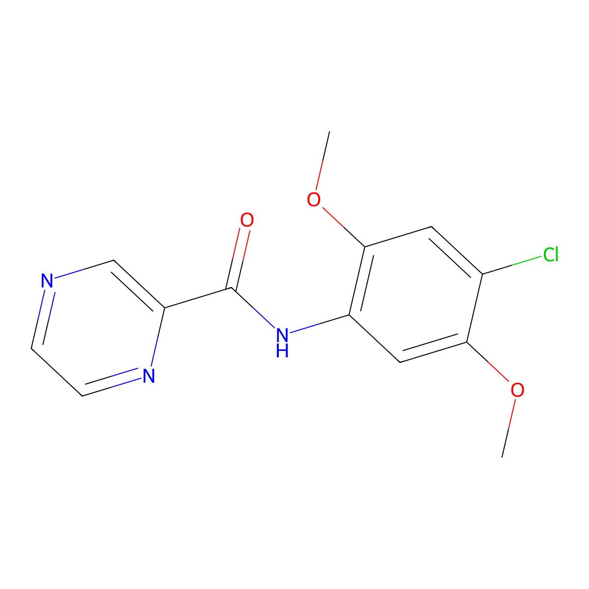 N-(4-chloro-2,5-dimethoxyphenyl)pyrazine-2-carboxamide molecular structure, CAS 438615-00-0