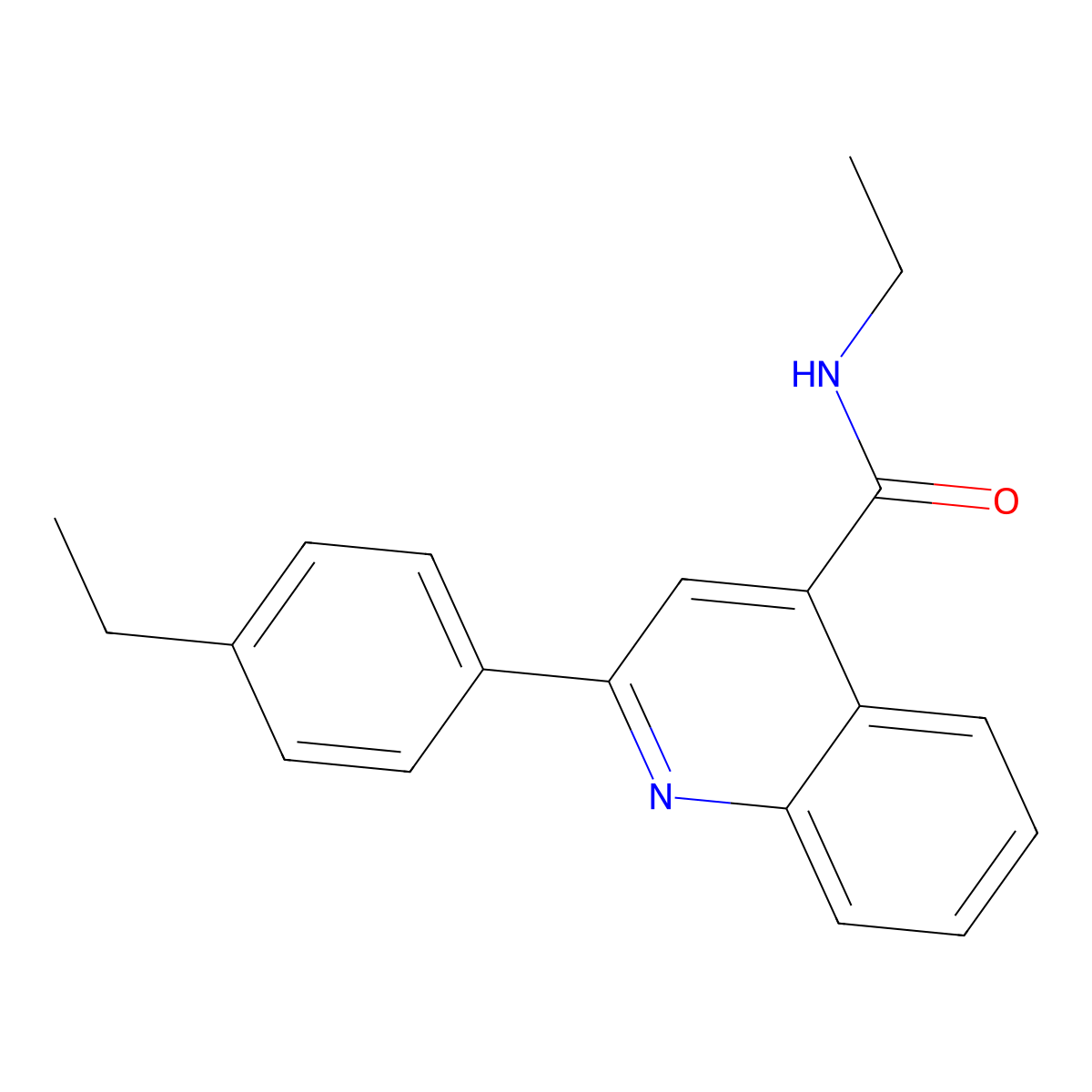 N-ethyl-2-(4-ethylphenyl)quinoline-4-carboxamide molecular structure, CAS 438615-35-1