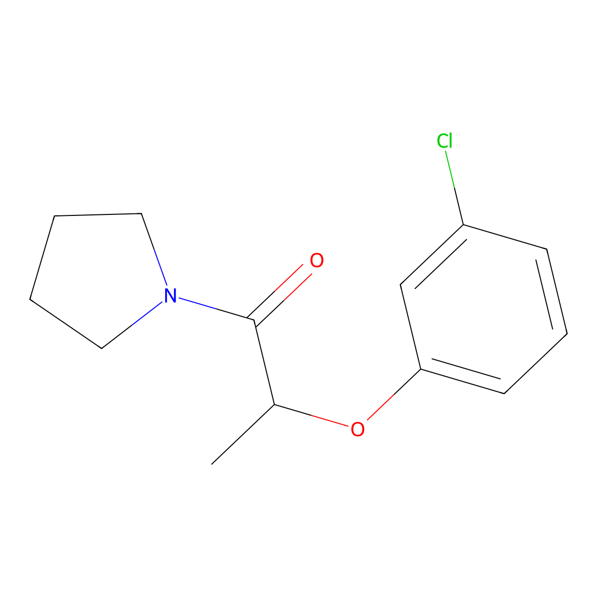 2-(3-Chlorophenoxy)-1-pyrrolidin-1-ylpropan-1-one molecular structure, CAS 438615-43-1