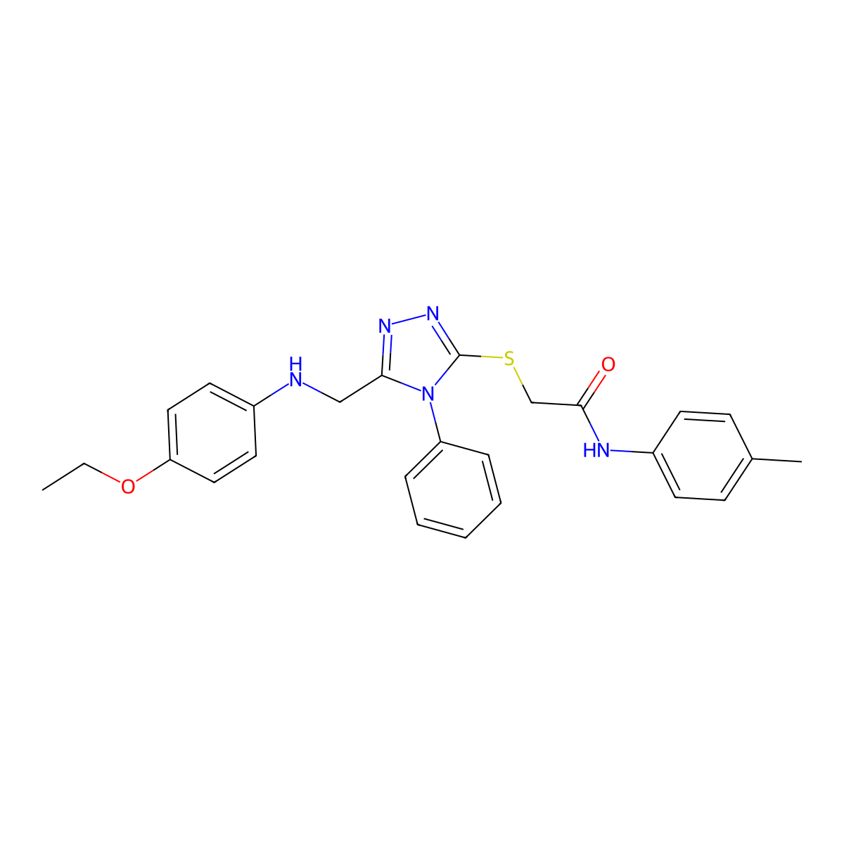 2-((5-(((4-Ethoxyphenyl)amino)methyl)-4-phenyl-4H-1,2,4-triazol-3-yl)thio)-N-(p-tolyl)acetamide molecular structure, CAS 438615-54-4