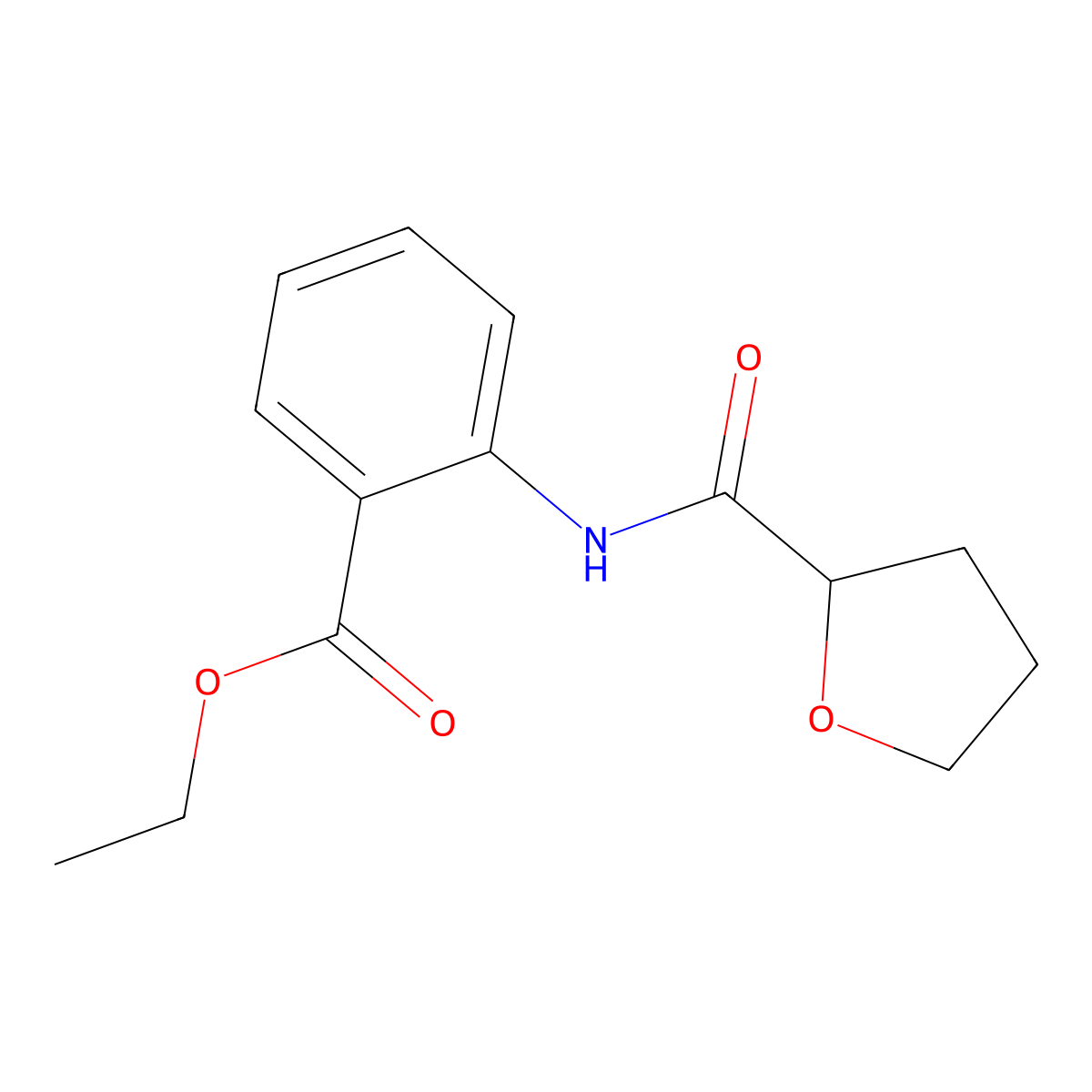 Ethyl 2-[(tetrahydrofuran-2-ylcarbonyl)amino]benzoate molecular structure, CAS 438615-57-7