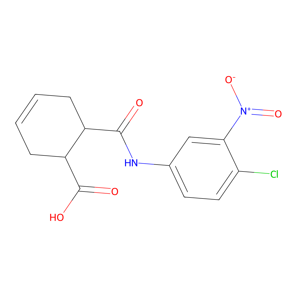 6-[(4-Chloro-3-nitrophenyl)carbamoyl]cyclohex-3-ene-1-carboxylic acid molecular structure, CAS 438615-71-5