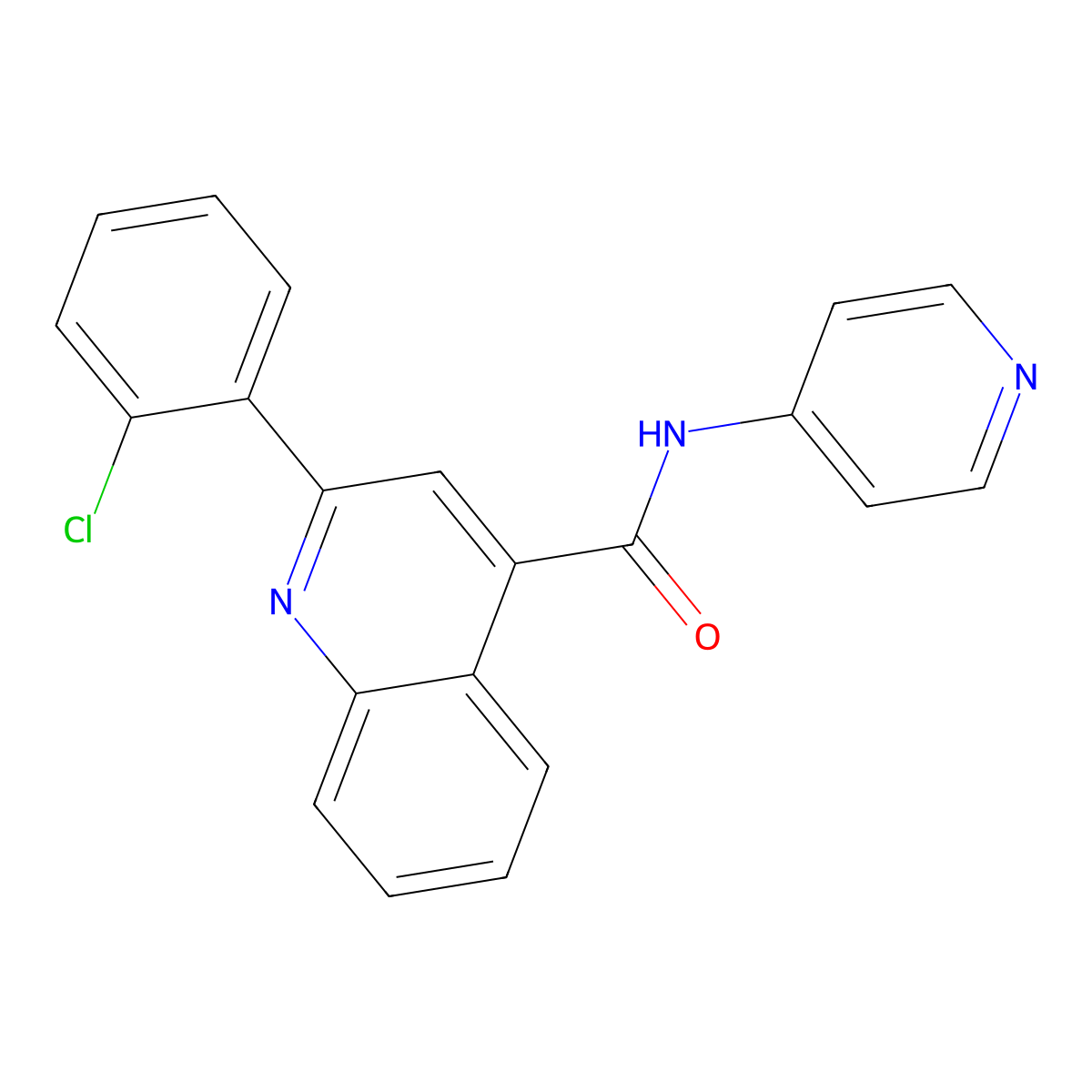 2-(2-chlorophenyl)-N-(4-pyridinyl)-4-quinolinecarboxamide molecular structure, CAS 438615-78-2