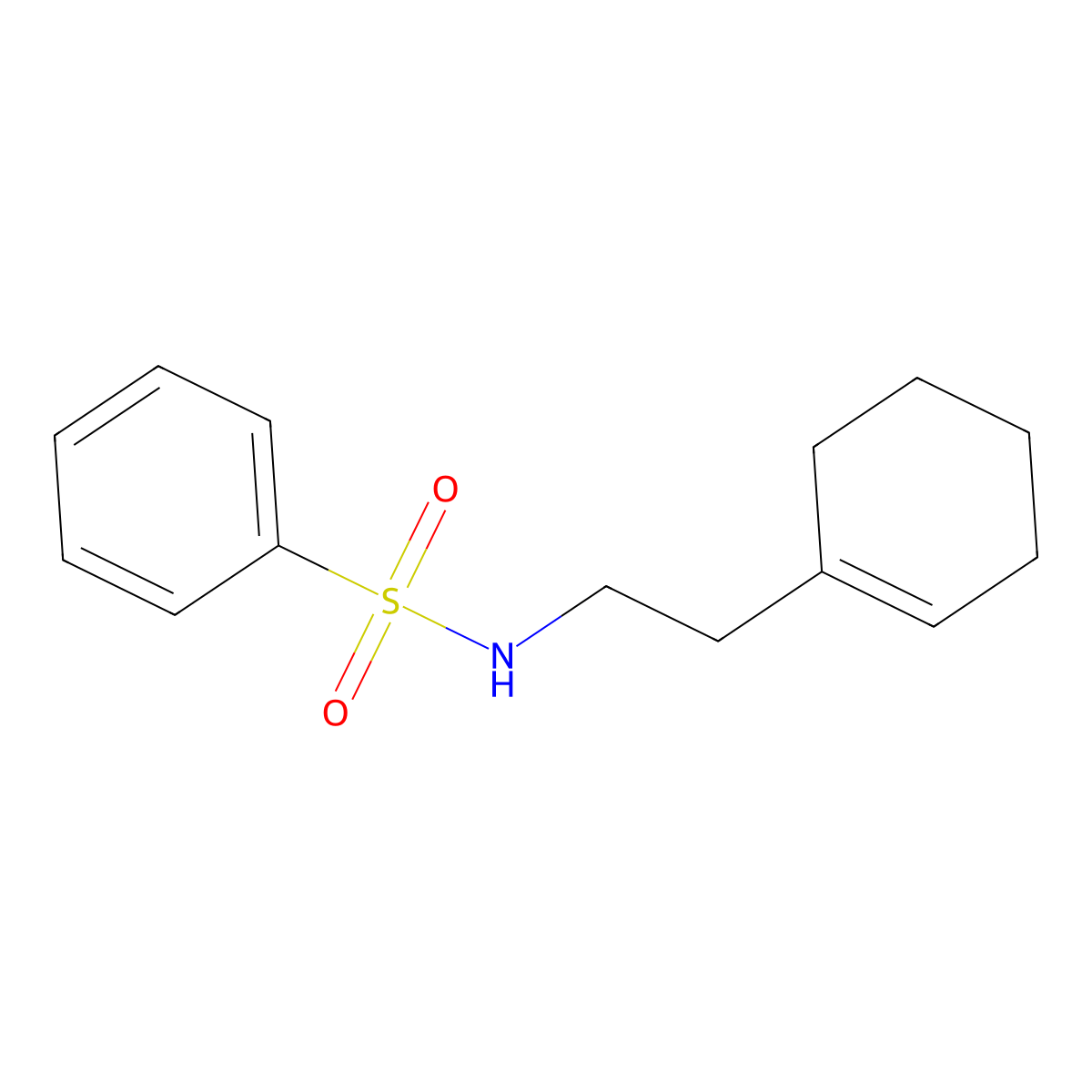 N-[2-(cyclohexen-1-yl)ethyl]benzenesulfonamide molecular structure, CAS 438615-92-0