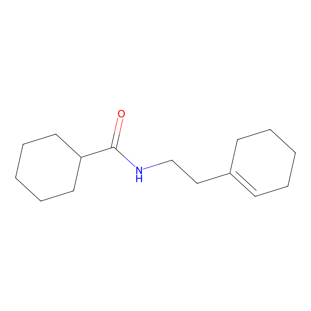 N-[2-(cyclohexen-1-yl)ethyl]cyclohexanecarboxamide molecular structure, CAS 438616-17-2